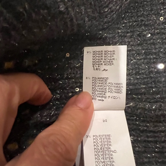 Women’s Brunello Cucinelli NEW Sequin Crochet Cardigan Gray Cashmere Blend Sz S - Picture 9 of 13